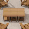 SERWALL Double Adirondack Side Table Rectangular End Table Set of 6, Brown by SERWALL