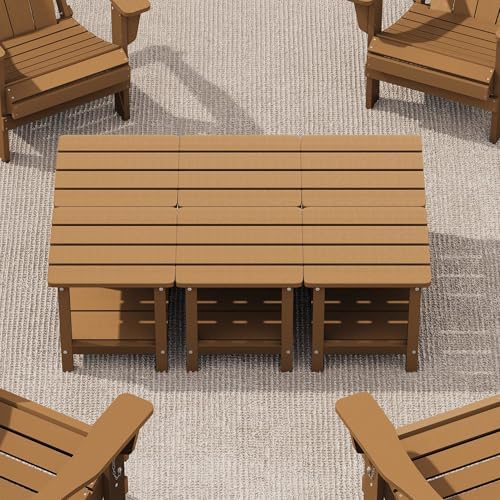 SERWALL Double Adirondack Side Table Rectangular End Table Set of 6, Brown by SERWALL
