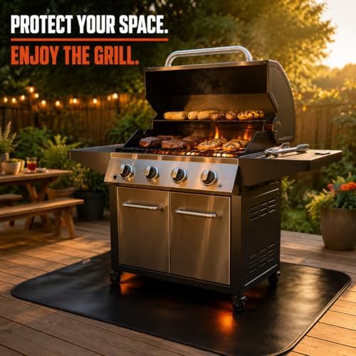 48x30inch Under Grill Mats for Outdoor Grill, Heat Resistant Pad - Image 2