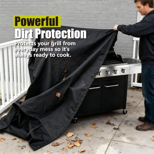 64 Inch Grill Cover for Outdoor Grill, Heavy Duty Waterproof BBQ Cover - Image 3