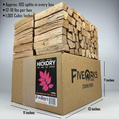 Kiln Dried Hickory Pizza Oven Wood, Mini 5 Inch Cooking Wood for Ooni, Gozney, Bertello Pizza Ovens - Approx 16lbs Product of USA (1,000 Cubic Inches) - Image 2