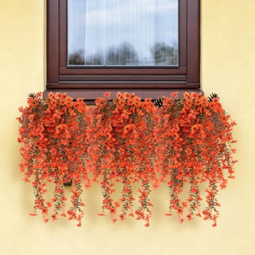 RECUTMS Fake Hanging Plant 3Pcs Artificial Autumn Flowers for Outdoors - Image 6