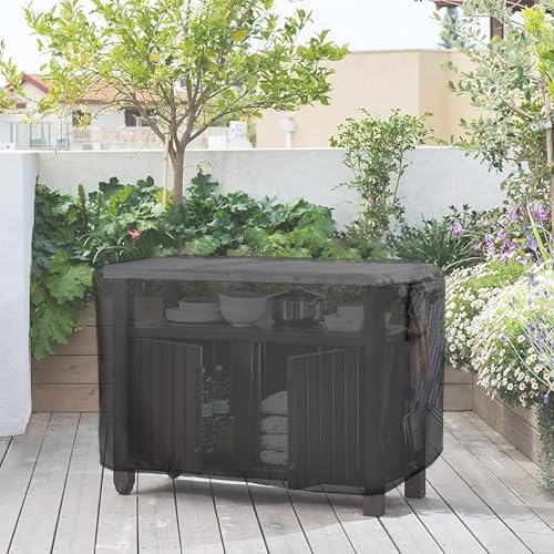 Prep Table Cover for Outdoor Bar Table, 72inch Outdoor BBQ Cart Cover Bar Tool Cart Covers Cooler Covers - 72"L×29"W×43"H, Black - Image 2
