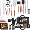 Kaluns 35PC BBQ Grill Tools Set – Heavy Duty Stainless Steel Grill Accessories Kit with Case, Meat Thermometer, Injector, Claws & Mats for Dad, Men by Kaluns%C2%AE