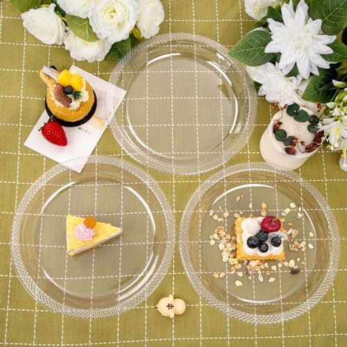 WELLIFE 9 Inch Clear Plastic Plates 50 Count - Image 2