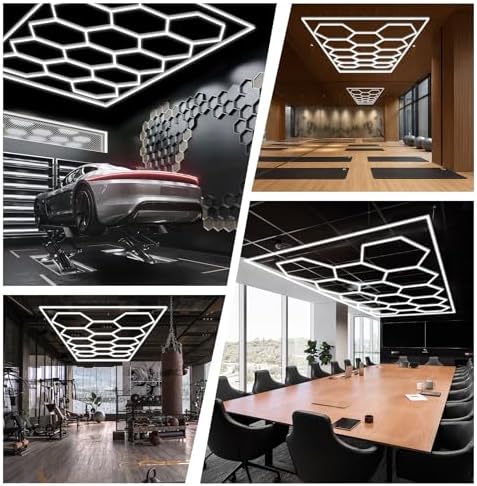 FERUERW Hexagon Garage Lights 5 Hex, 3 Level Dimmable - Image 6