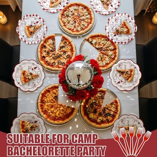 Zubebe 175 Pcs Thats Amore Bridal Shower Party Plates Napkins Cups Set - Image 6