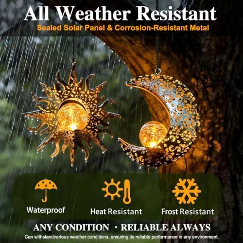 Solar Hanging Lights Outside,Lanterns Outdoor Waterproof Garden Decor - Image 6