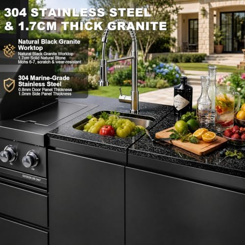 97.2" 4-Burner Modular Outdoor Kitchen Island, 72000 BTU Propane Gas Grill - Image 4