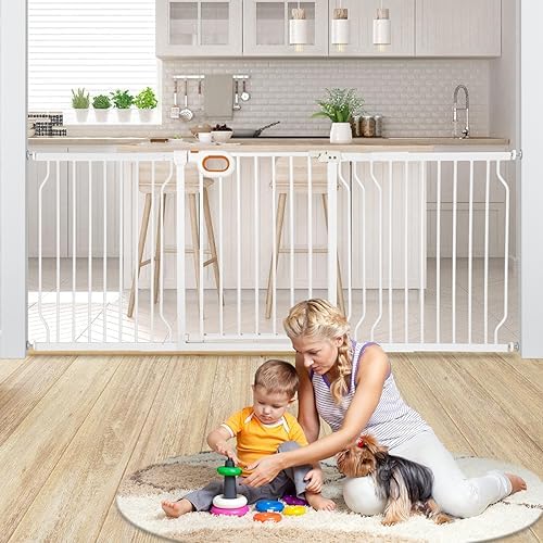 owlie 66 to 75 Inch Extra Wide Baby Gate with Door for Stairs Doorways by owlieextrawidebabygate