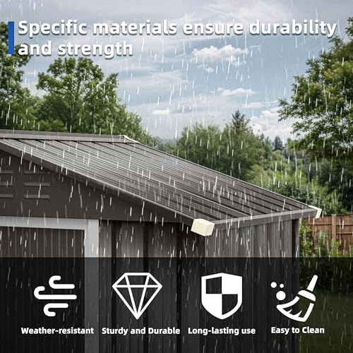 JY QAQA 5x3 FT Metal Outdoor Garden Storage Shed,Waterproof Metal Garden Sheds with Window and Lockable Double Door,Weather Resistant Steel Tool Storage House Shed forPatio,Lawn (Gray) - Image 5