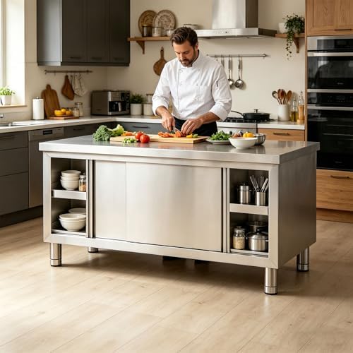 Stainless Steel 47×24×31 in Commercial Prep Work Table - Image 3
