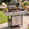 Aoxun 4-Burner 49000 BTU Propane Grill with Side Burner, Black & Silvery by Aoxun