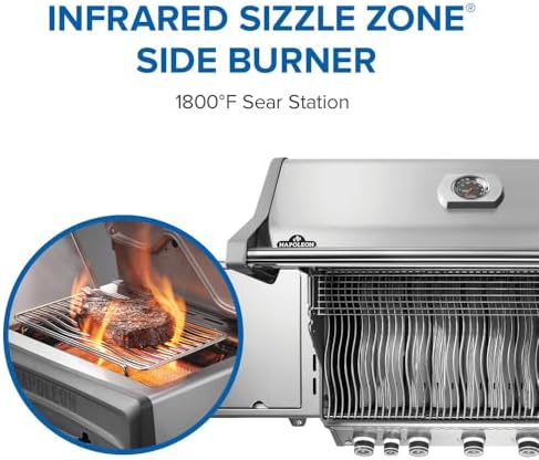 Napoleon Rogue PRO 625 5-Burner Natural Gas Grill with Infrared Side Burner - Image 6