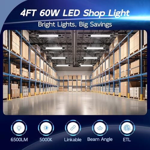 hykolity 4FT Linkable LED Shop Light for Garage,6500LM - Image 2