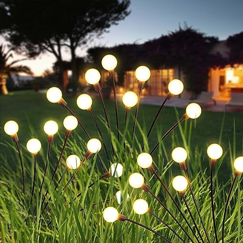 NBQQ Solar Lights Outdoor 10 Pack of 60 LEDs Swaying Firefly Garden Decor - Image 7