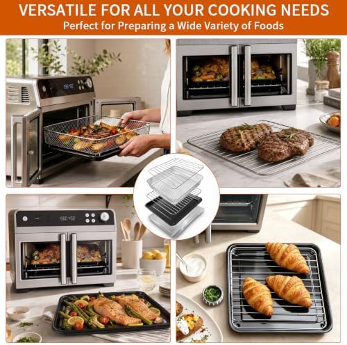 Air Fry Oven Replacement Parts for Ninja French Door Premier FO101,12.2 × 12.2" Air Fryer Sheet Pan Grill Plate Crisper Plate Rack Accessories Tray,Dishwasher Safe - Image 7