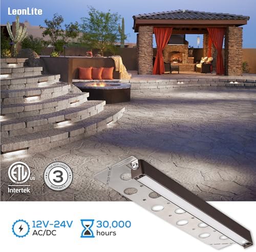 LEONLITE 8-Pack 12 Inch LED Hardscape Lighting, 3W/5W/7W, 5000K Daylight - Image 5