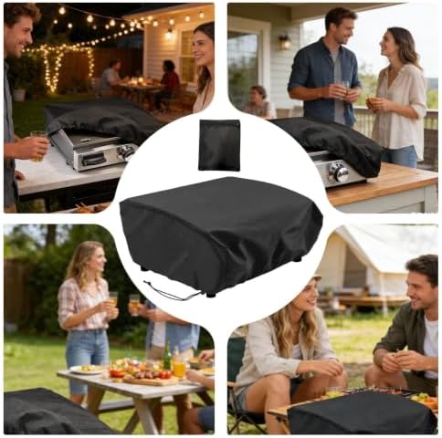 Griddle Cover for Char-Broil Commercial Series 4 Burner Gas Grill & Griddle, 210D Oxford Fabric Flat Top Grill Cover with Adjustable Drawstring, Outdoor Cover for Patio, Backyard and Deck - Image 5