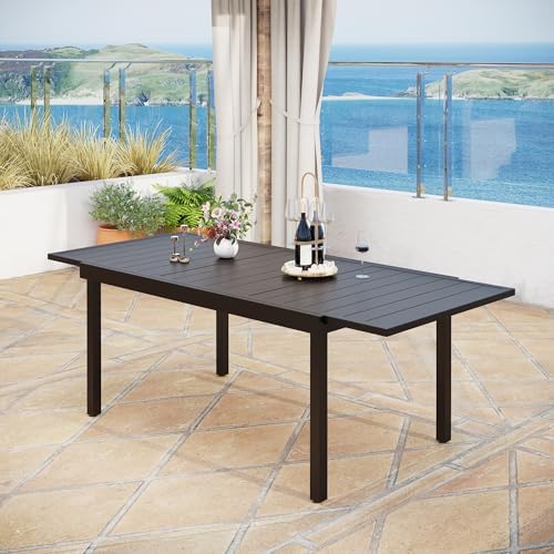 MFSTUDIO Outdoor Expandable Table for 6-8, Large Metal Dining Table - Image 2