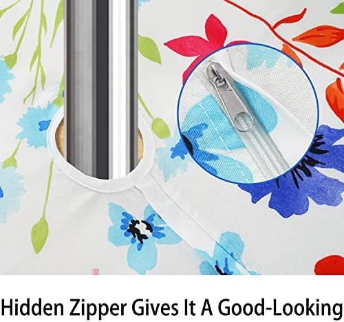 Oval Outdoor Tablecloth with Umbrella Hole and Zipper, Patio Table Covers for Spring/Summer, Machine Washable Outdoor Party/Picnic Oval Table Cloth - Image 3