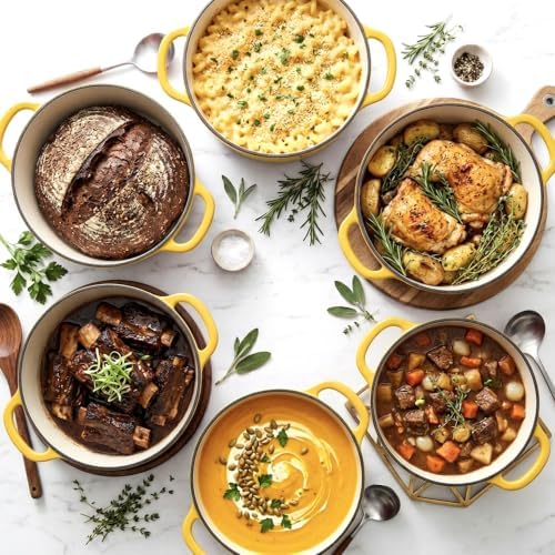 Larder & Vine 5.7 qt Enameled Cast Iron Dutch Oven Pot with Lid, Limoncello - Image 2