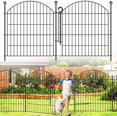 Decorative Garden Fence, 32in (H) x 12ft(L) No Dig Fence with Gate by Thrivinest