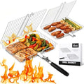 Grill Baskets for Outdoor Grill, 2 Pack Stainless Steel Grilling Baskets by PitPassionInnovGrill