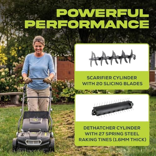 Sun Joe Corded Dethatcher & Scarifier with 13.2-Gal Bag, AJ808E - Image 5