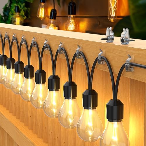 Hooks for Outdoor String Lights Clips, Christmas Light Clips Weatherproof, Lights Hanger Hooks for Hanging Christmas Light, Fairy Light, Cable, Holiday Decor - Clear, 50 Pack - Image 2