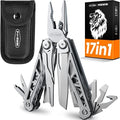 PERWIN Multitool, 17-in-1 Stainless Steel Multi Tool Pliers with Self-Locking, Pocket Knife, Nylon Sheath, Professional (EDC) Multi-Tool for Survival, Camping and Hunting, Hiking, Gifts for Men by PERWIN