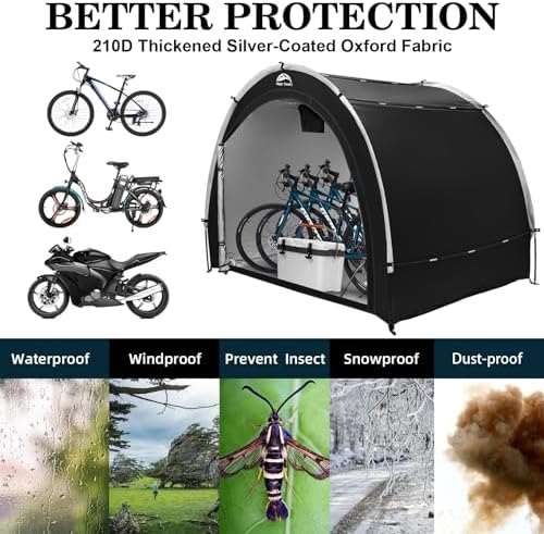 Happy Travel Outdoor Waterproof Bike Storage Tent Shed for 2/3/4/6/8 Bikes - Image 3