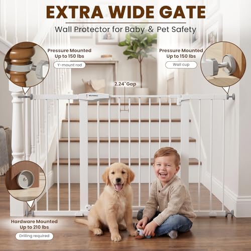 Mumeasy 29.7-51" Extra Wide Baby & Dog Safety Gate for Stairs & Doorways - Image 4