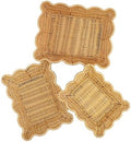 3-Pack Imitation Rattan Wave Shaped Woven Dining Basket Set Assorted Sizes by Unknown