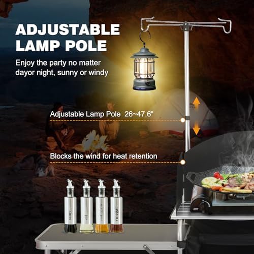 Aluminum Camping Kitchen Table with 3 Multifunctional Cupboards - Image 6