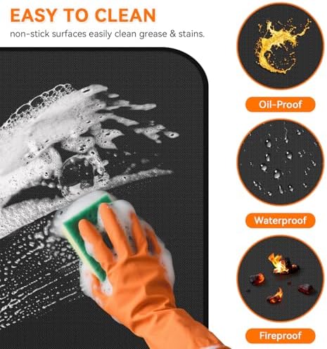 Fireplace Mat Fireproof, 39 x 25 Inch Hearth Rugs for Fireplaces Fire Resistant, Indoor Fire Pit Wood Stove Pads, Outdoor Under Grill Mats, Protect Floors and Decks from Sparks Embers - Image 7