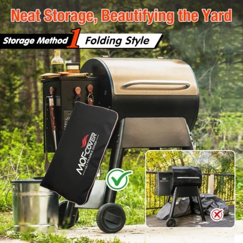 Foldable Grill Cover for Pit Boss Austin XL/Rancher XL, Waterproof 600D Heavy Duty Wood Pellet Smoker Cover, Fade＆Tear Resistant Pellet Grill Cover for 1000S/1100 Pro,Black - Image 2