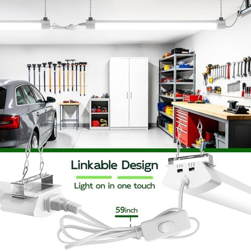 Hlite 4FT LED Shop Light with Power Cord 5000LM,3 Power Level&3CCT,2 Pack - Image 5