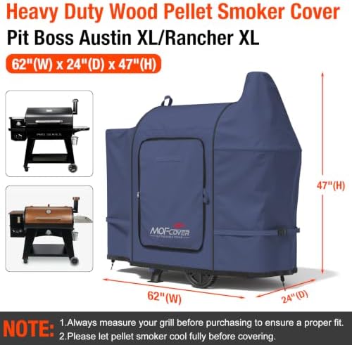 Foldable Grill Cover for Pit Boss Austin XL/Rancher XL, Waterproof 600D Heavy Duty Wood Pellet Smoker Cover, Fade＆Tear Resistant Pellet Grill Cover for 1000S/1100 Pro,Blue - Image 5