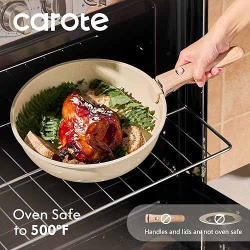 CAROTE 25pcs Ceramic Cookware Set, Pots and Pans Set with Detachable Handle - Image 6