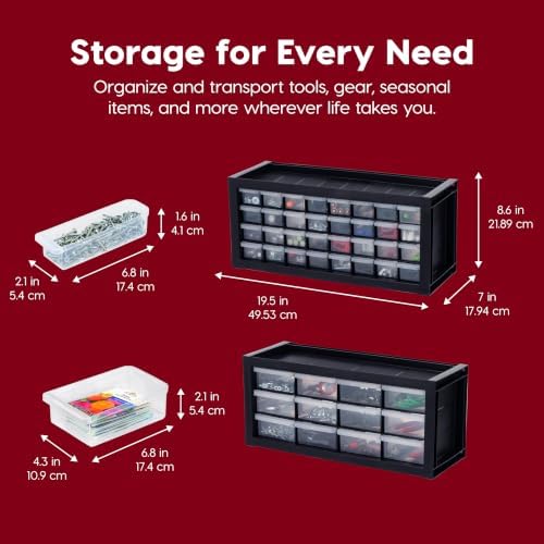 IRIS USA 12-Drawer Desk Storage Organizer, Charms, Water Packets, Black - Image 2