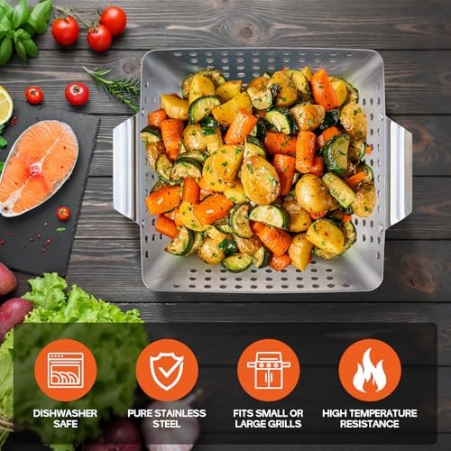 Onlyfire Stainless Steel Perforated Mini Grill Baskets, 3 Piece - Image 5