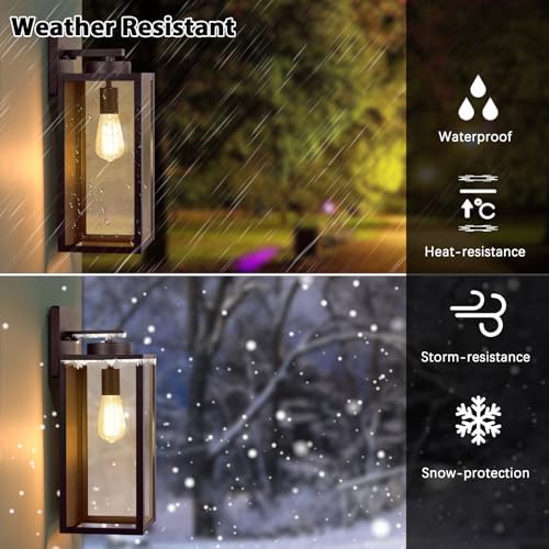 BesLowe 15’’ Large Outdoor Wall Lights, Porch Lights Oil-Rubbed Bronze - Image 2