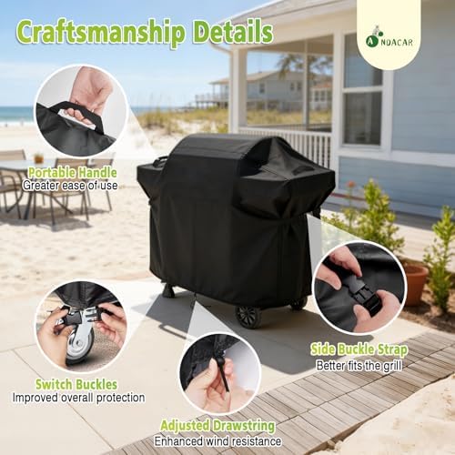Grill Cover 56" for Royal Gourmet PD4001 4 Burner Propane Griddle - Image 4