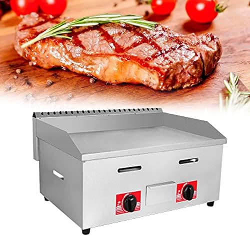 Gas Griddle LPG Commercial Stainless Steel Heavy Duty Restaurant Outdoor Griddle Gas Baking Plate Burger Grill Large Non-Stick Burners Flat Hot Plate and Can Cook for Medium to High Volumes,718 by Unknown