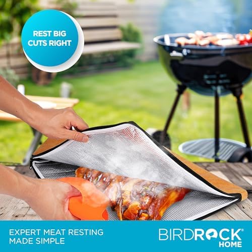 BIRDROCK HOME BBQ Resting Bag - Triple Layer Insulated Meat Resting Bag with Wide Zipper Opening, Premium Quality Tyvek, Portable, Reusable, 21.4" x 16" - Ideal for Briskets, Shoulders, & Large Cuts - Image 4