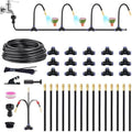 360°Bendable Automatic Irrigation System, 50Ft Adjustable Garden Watering Misting System for Outdoor Cooling System, Trampoline, Greenhouse, Lawn, Plant, Water Mister Nozzles Thread Sprayer 0.043" by Unknown