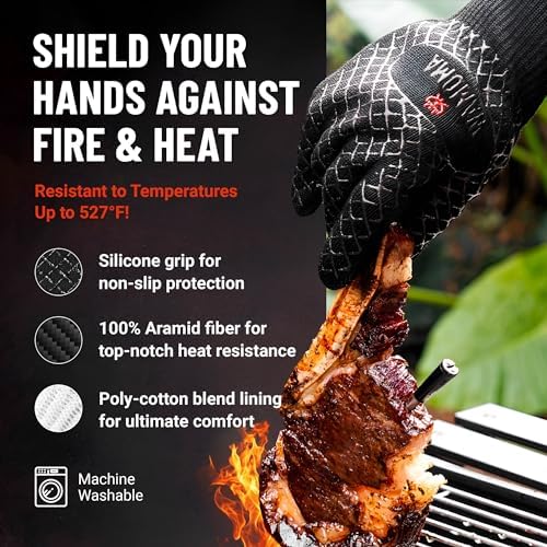 Meat Thermometer + BBQ Gloves - Grill Master Kit with Smart Wireless Cooking Thermometer & Extra Long Heat-Resistant BBQ Gloves for Kitchen, Grilling, Oven Baking, Meat Smoking - Image 3