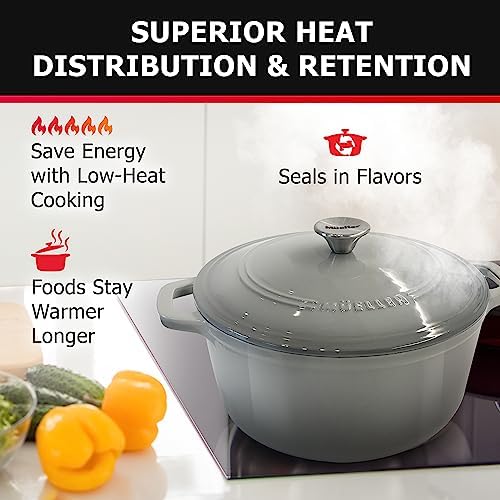 Mueller 6 Quart Enameled Cast Iron Pot Dutch Oven, Heavy-Duty - Image 3