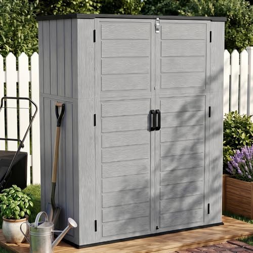 Outdoor Storage Shed Resin Waterproof Storage Cabinet for Patio Garden by LegacyAmerhomeDirect
